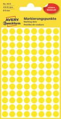 Avery Zweckform Kulaté značkovací etikety 3013 | Ø 8 mm, 416 ks, žlutá