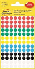 Avery Zweckform Kulaté značkovací etikety 3090 | Ø 8 mm, 416 ks, mix barev