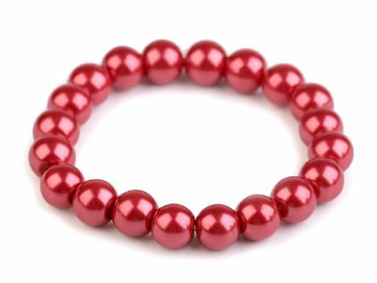 Kraftika 1ks červená perlový náramek, perlové štrasové náramky