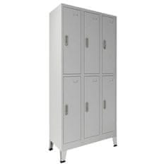 Greatstore Šatnové skříňky s 6 přihrádkami ocel 90 x 45 x 180 cm šedé