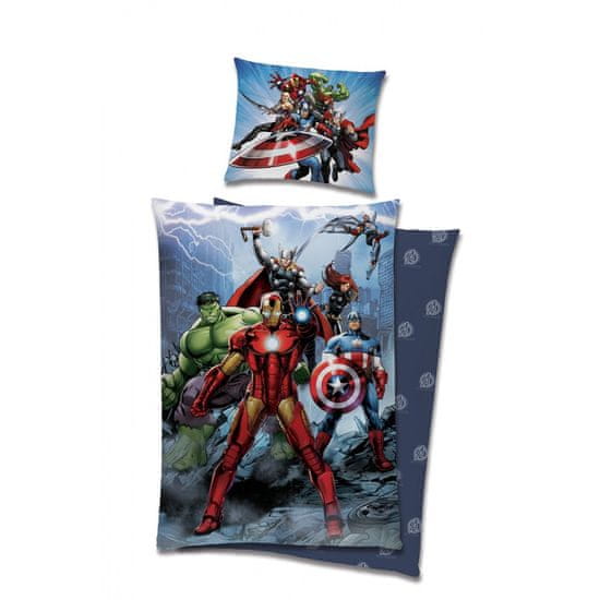 Carbotex Oboustranné bavlněné povlečení AVENGERS, 140/200+70/90cm, AV219014