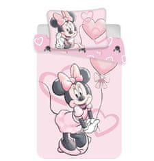 Jerry Fabrics Bavlněné povlečení do postýlky Minnie Pink Heart Baby 100 x 135