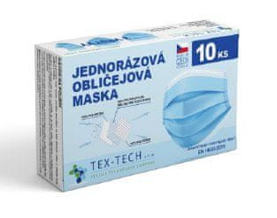 Tex-Tech Ochranná rouška ze 3 vrstev materiálu (10ks)