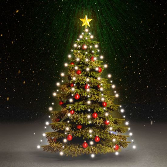 Greatstore Světelná síť na vánoční stromek se 180 LED studená bílá 180 cm