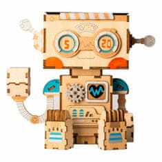Robotime Dřevěné 3d puzzle květináč robůtek