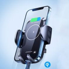 Joyroom Wireless Dashboard držák na mobil do auta, Qi nabíječka 15W, černý