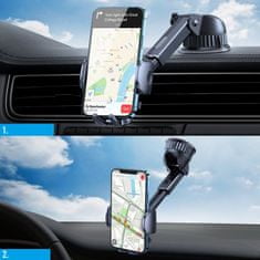 Joyroom Wireless Dashboard držák na mobil do auta, Qi nabíječka 15W, černý