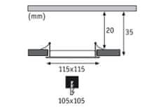 Paulmann Paulmann Vestavný panel LED hranaté 6W 4000K Chrom mat IP44 920.76 P 92076 92076