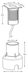 Light Impressions Light Impressions Deko-Light zemní svítidlo Basic Square I WW 24V DC 0,55 W 3000 K 14 lm 45 mm stříbrná 730340