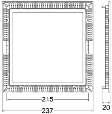 Light Impressions Light Impressions Deko-Light stropní vestavné svítidlo LED Panel Square 20 23-24V DC 17,00 W 2700 K 1560 lm 237 mm stříbrná 565161