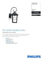 Philips Philips Bogota SVÍTIDLO VENKOVNÍ NÁSTĚNNÉ ČERNÁ 1x60W 230V 17236/30/PN