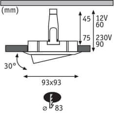 Paulmann Paulmann vestavné svítidlo Nova IP65 hranaté max. 35W bílá/chrom 1ks sada nastavitelné 936.64 P 93664 93664