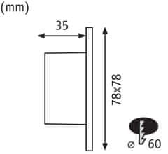 Paulmann Paulmann vestavné svítidlo do zdi hranaté 1,7W 2700K bílá 929.22 P 92922 92922