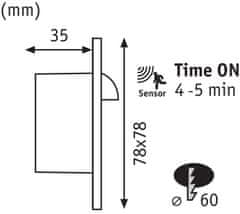 Paulmann Paulmann vestavné svítidlo do zdi hranaté 2,7W 2700K bílá pohybové čidlo 929.23 P 92923 92923