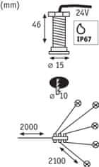 Paulmann Paulmann Plug a Shine Set vestavné svítidlo MicroPen II IP67 3000K 5x0,22W 936.94 P 93694 93694