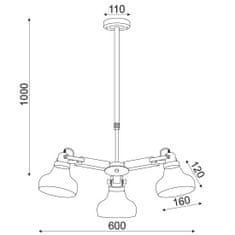 ACA ACA Lighting Vintage závěsné svítidlo OD905003P