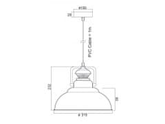 ACA ACA Lighting Vintage závěsné svítidlo KS184331R