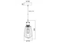 ACA ACA Lighting Vintage závěsné svítidlo KS2047P1BK