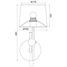 ACA ACA Lighting Textile nástěnné svítidlo ML306421WS