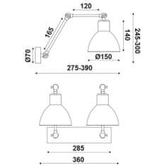 ACA ACA nástěnné svítidlo 2xE27 EG168872WB