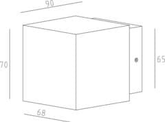 Light Impressions Light Impressions KapegoLED nástěnné přisazené svítidlo Cubodo II Single DG Mini 220-240V AC/50-60Hz 5,80 W 3000 K 220 lm 90 mm tmavěšedá 731029