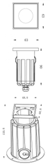 Light Impressions Light Impressions Deko-Light zemní svítidlo NC COB I hranaté 220-240V AC/50-60Hz 7,00 W 3000 K 520 lm 63 mm černá 730438