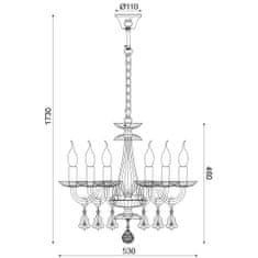 ACA ACA Lighting Crystal závěsné svítidlo BLK80386PCC