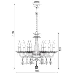 ACA ACA Lighting Crystal závěsné svítidlo BLK80388PCC