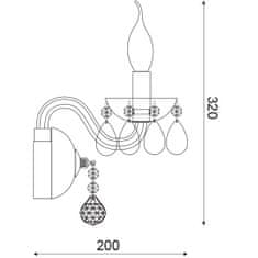 ACA ACA Lighting Crystal nástěnné svítidlo BLK82041WCC