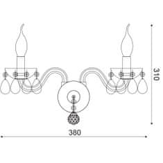 ACA ACA Lighting Crystal nástěnné svítidlo BLK82042WCC