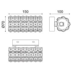 ACA ACA Lighting Crystal nástěnné svítidlo LIANNA151W
