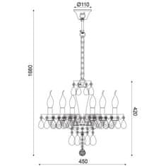 ACA ACA Lighting Crystal závěsné svítidlo BLK82046PWC