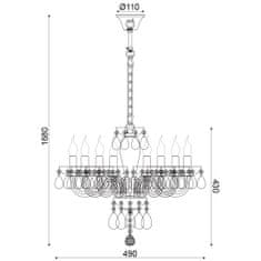 ACA ACA Lighting Crystal závěsné svítidlo BLK82048PCC