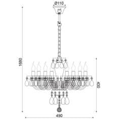 ACA ACA Lighting Crystal závěsné svítidlo BLK82048PSGC