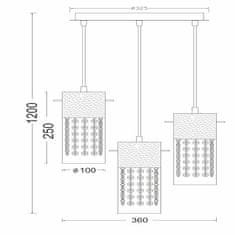 ACA ACA Lighting Crystal závěsné svítidlo DLA6833