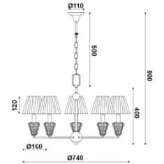 ACA ACA Lighting Textile závěsné svítidlo EG168455PWA