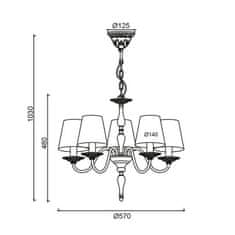 ACA ACA Lighting Textile závěsné svítidlo DL9505PWB