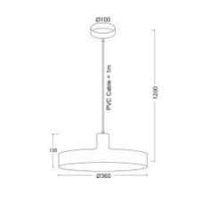 ACA ACA Lighting Prim závěsné svítidlo OD5392SWH