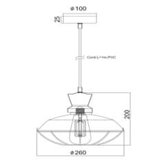 ACA ACA Lighting Vintage závěsné svítidlo KS1463P1BK