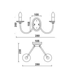 ACA ACA Lighting Elegant nástěnné svítidlo DL9312WAG