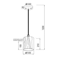 ACA ACA Lighting Vintage závěsné svítidlo V351451P