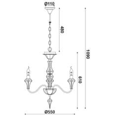 ACA ACA Lighting Elegant závěsné svítidlo EG168203PW