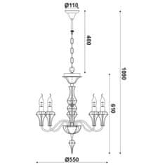 ACA ACA Lighting Elegant závěsné svítidlo EG168205PB