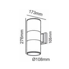 ACA ACA Lighting Garden Wall nástěnné svítidlo HI7001W