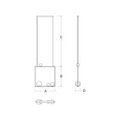 LUCIS LUCIS závěsné svítidlo PALA 1x60W plus 1x48W plus 2x33W G9 sklo černá opál ZL2.11.P4.45