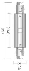 Light Impressions Deko-Light kolejnicový systém 3-fázový 230V D Line elektrické prodlužovací spojení možnost napájení levé-pravé 220-240V AC/50-60Hz černá RAL 9011 166 710044