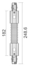 Light Impressions Deko-Light kolejnicový systém 3-fázový 230V D Line Flexspojka levé-pravé 220-240V AC/50-60Hz černá RAL 9011 248 710041