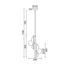 ACA ACA Lighting Avantgarde závěsné svítidlo HL42592P25BG