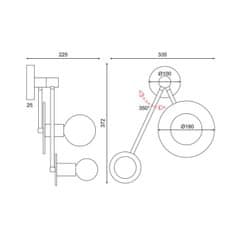 ACA ACA Lighting Avantgarde nástěnné svítidlo OD742W74BM