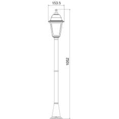 ACA ACA Lighting Garden Pole venkovní svítidlo PLGP5B